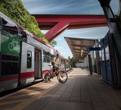 cycling by train