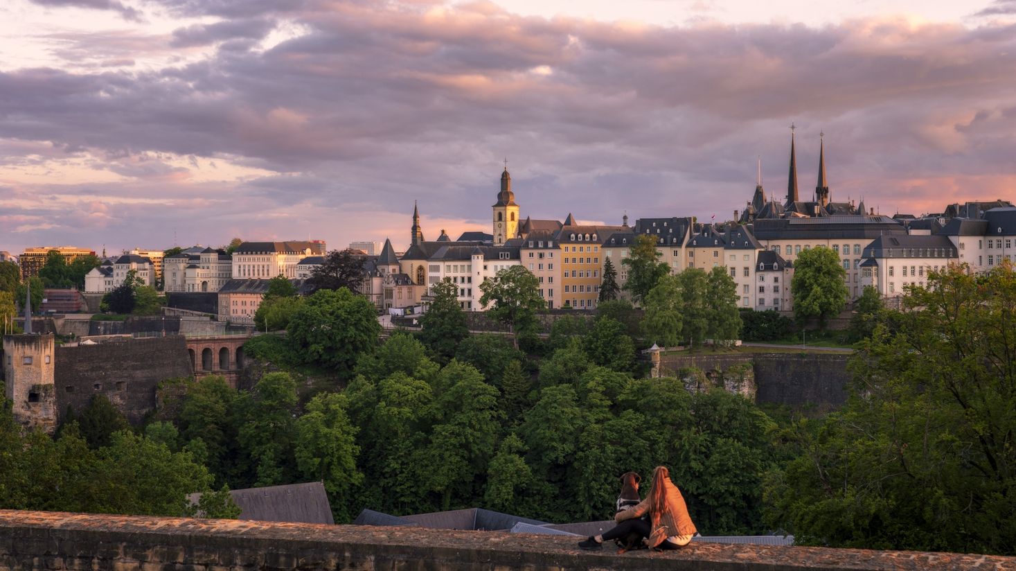 Dräi Eechelen Coucher de soleil - Luxembourg ville