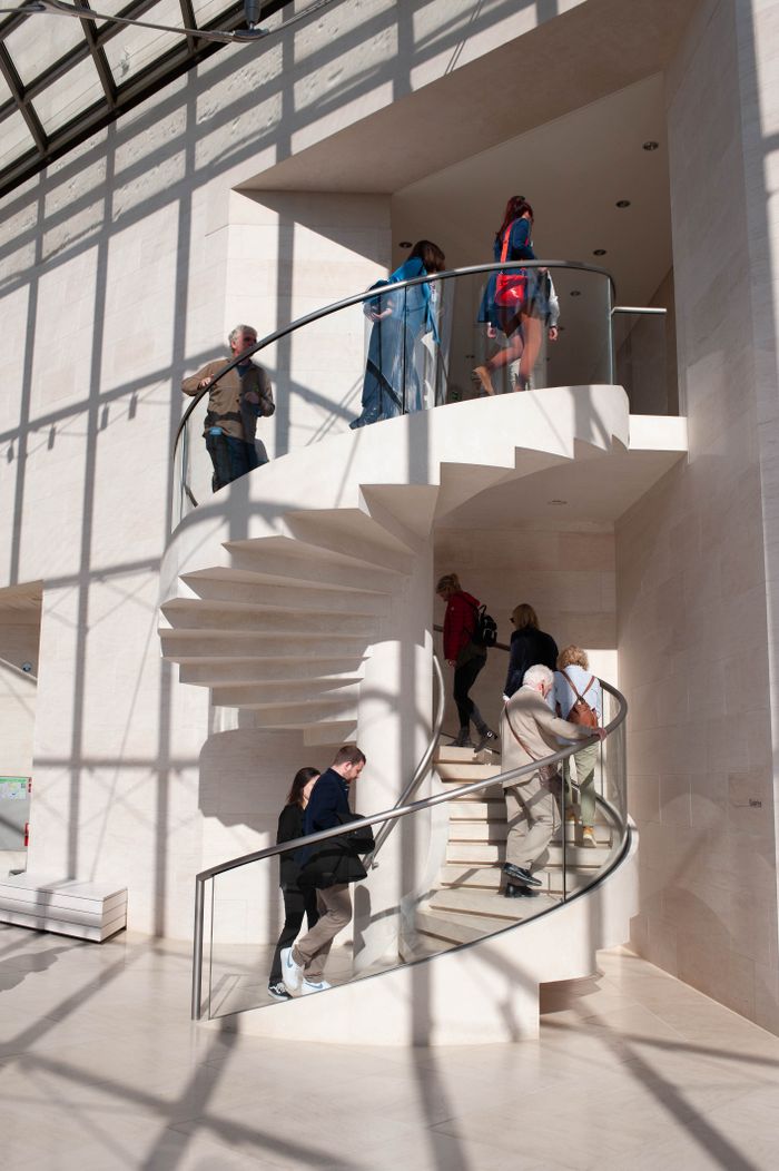  German_travel_writers_in_Luxembourg_Mudam_Stairs